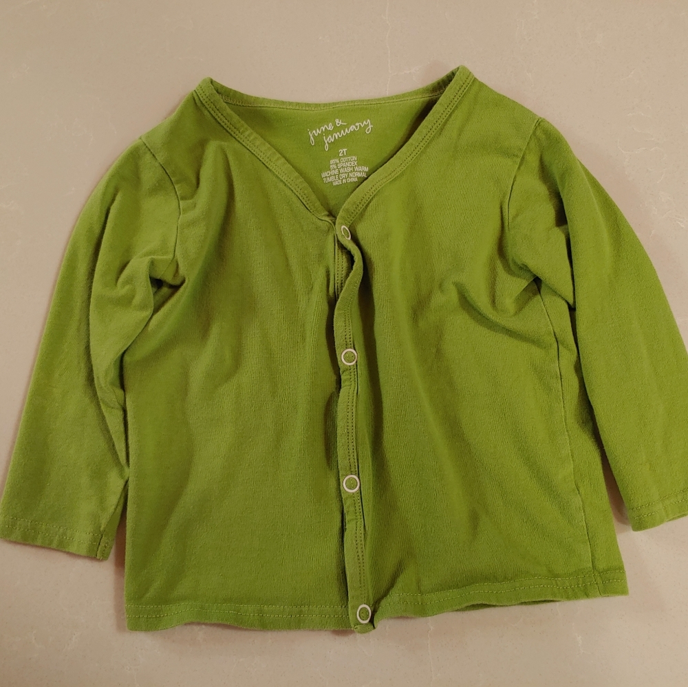 June & January 2T Cardigan in Avocado